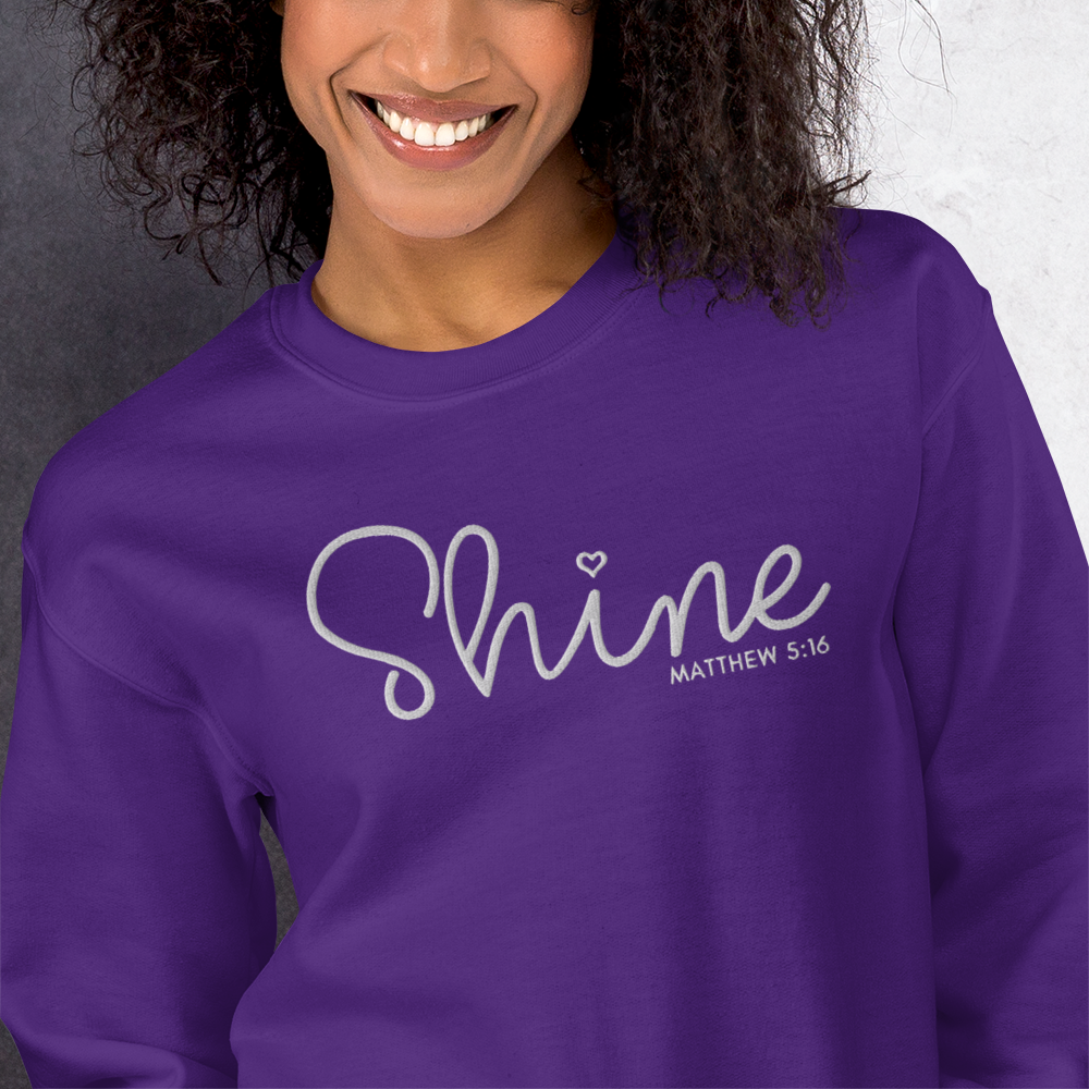 Shine Matthew 5:16 Embroidered Sweatshirt