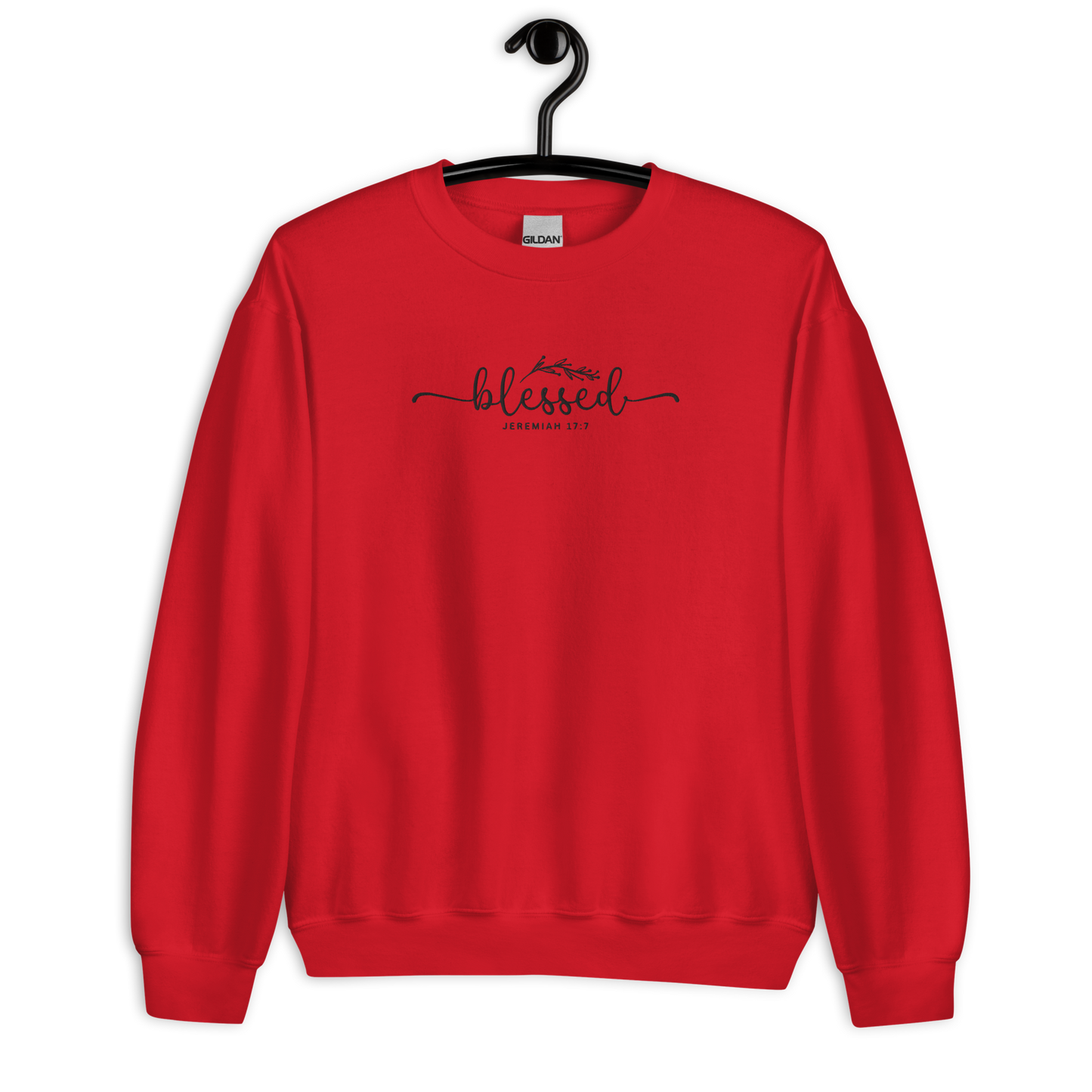 Blessed Jeremiah 17:7 Embroidered Women's Sweatshirt