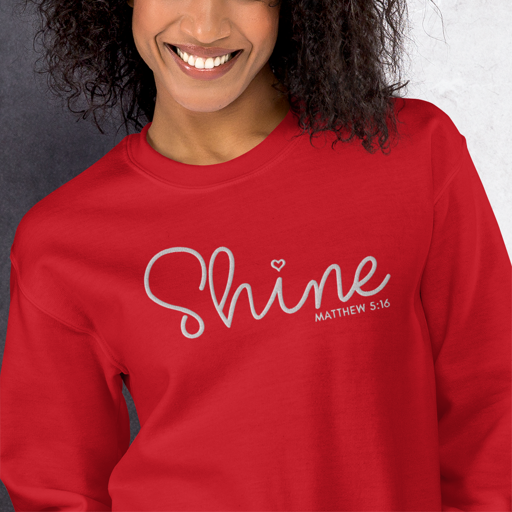 Shine Matthew 5:16 Embroidered Sweatshirt