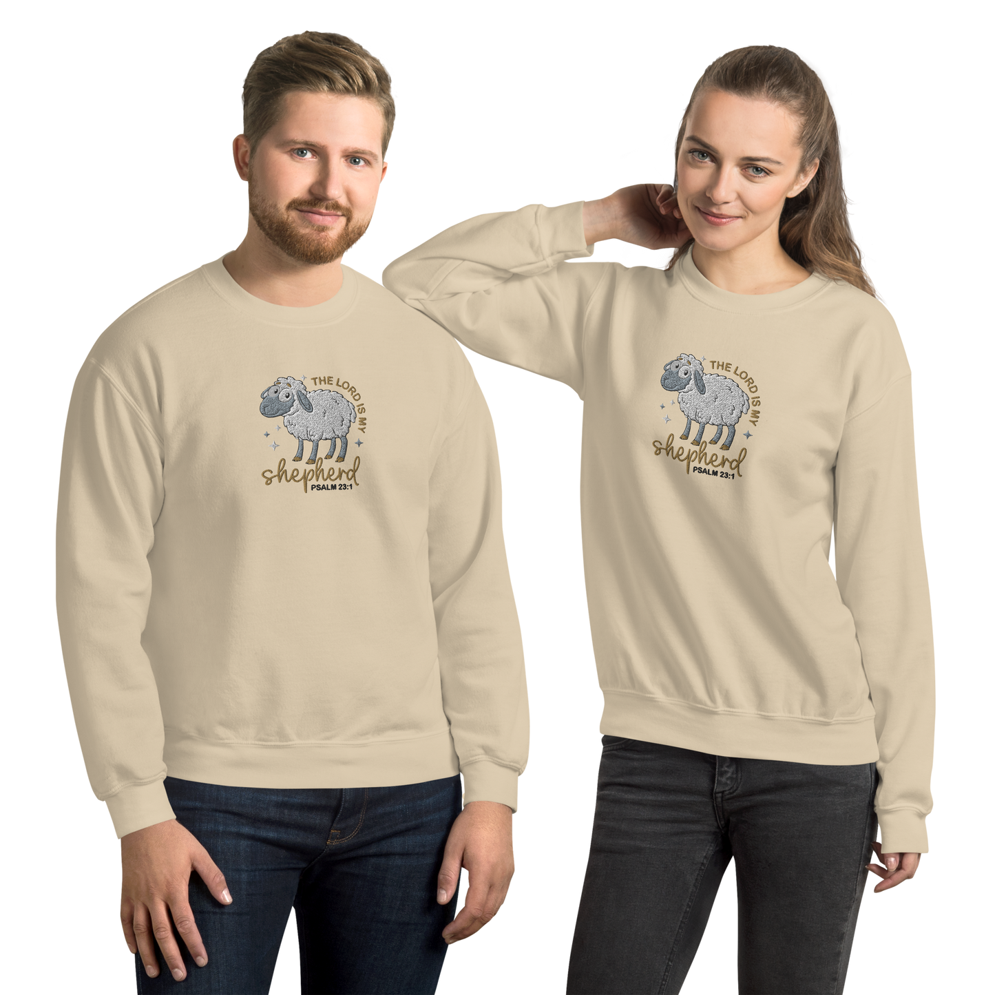 The Lord is My Shepherd Embroidered Sweatshirt - Psalm 23:1