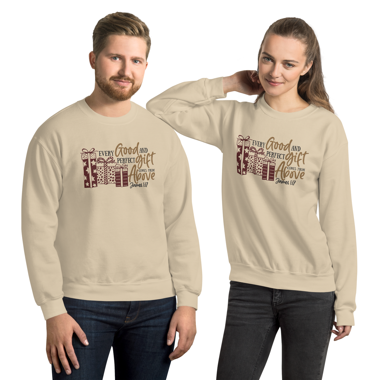 Every Good and Perfect Gift Comes From Above Embroidered Sweatshirt