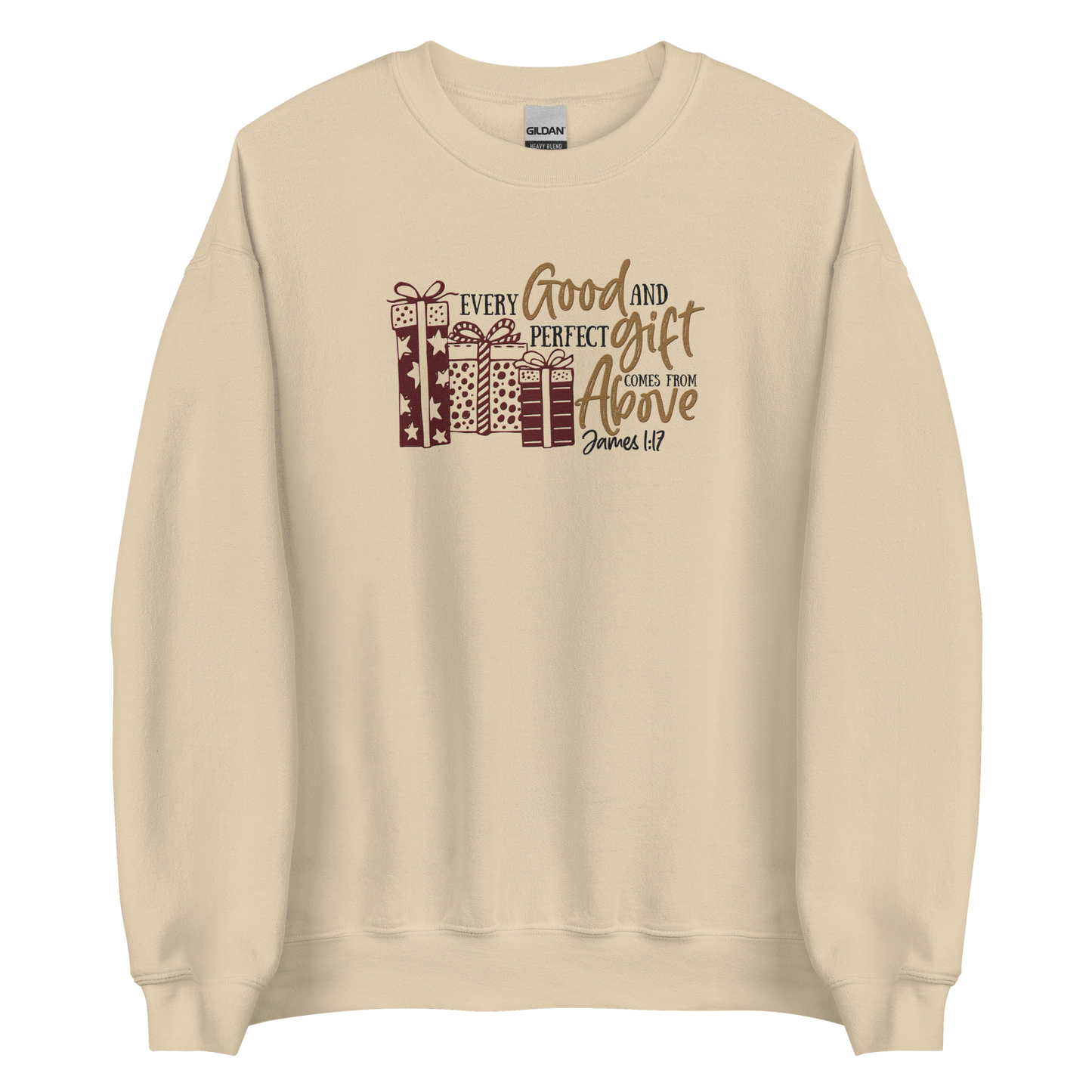 Every Good and Perfect Gift Comes From Above Embroidered Sweatshirt