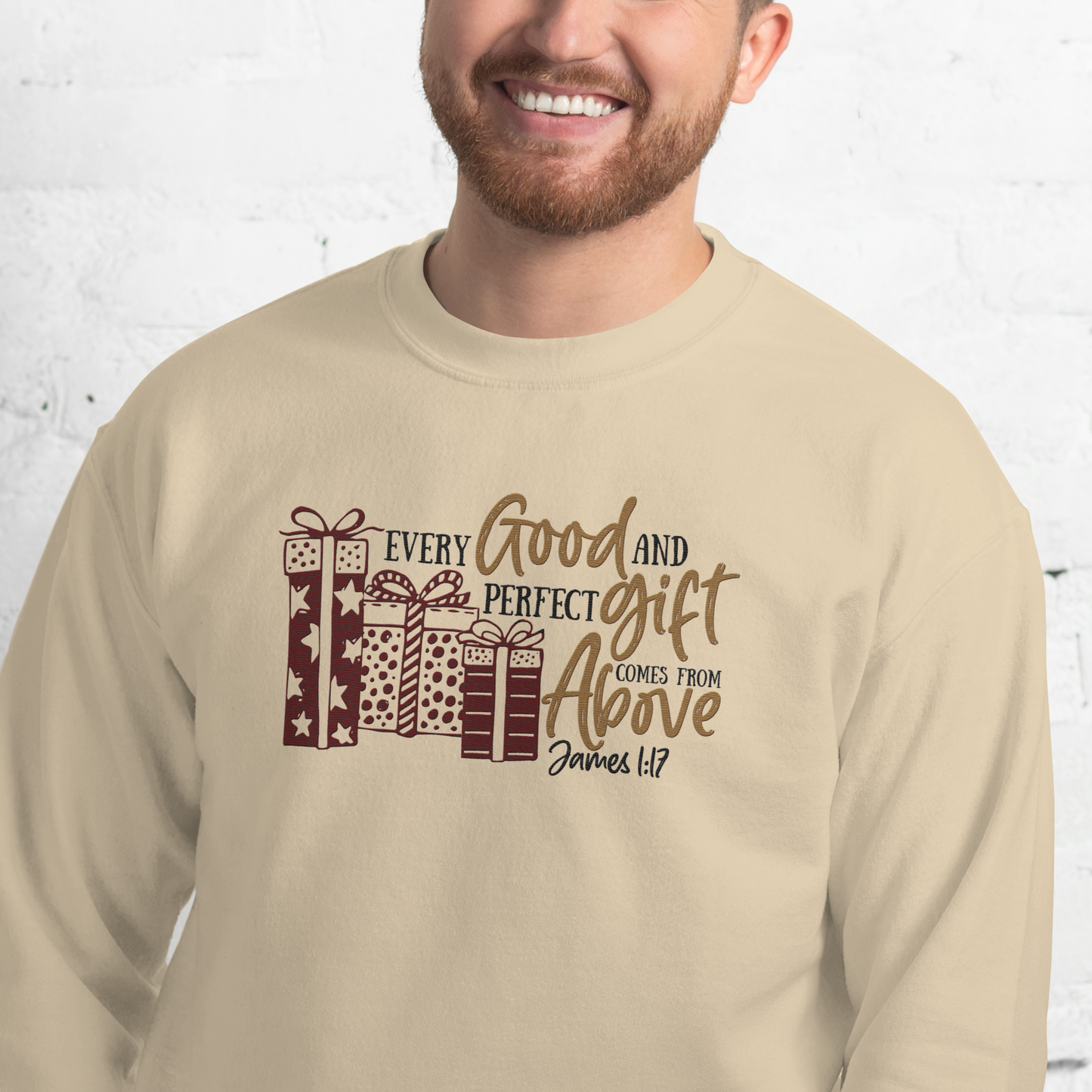 Every Good and Perfect Gift Comes From Above Embroidered Sweatshirt