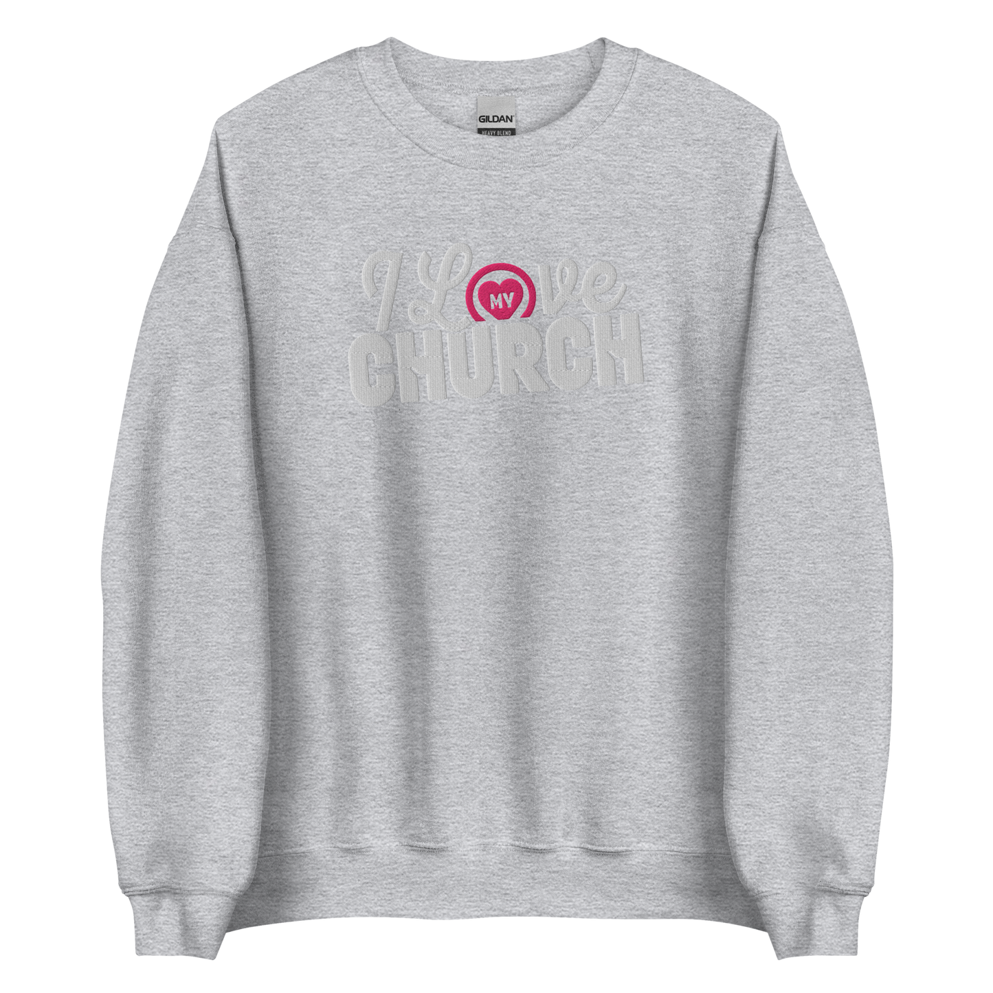 I Love My Church Embroidered Women's Sweatshirt