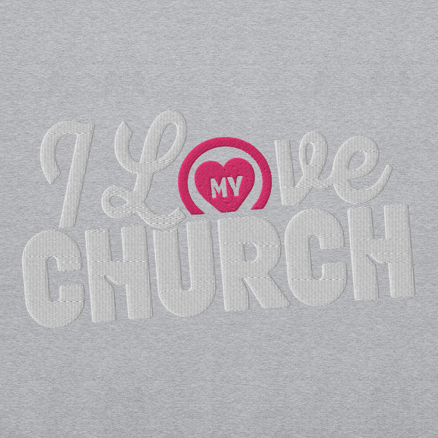 I Love My Church Embroidered Women's Sweatshirt