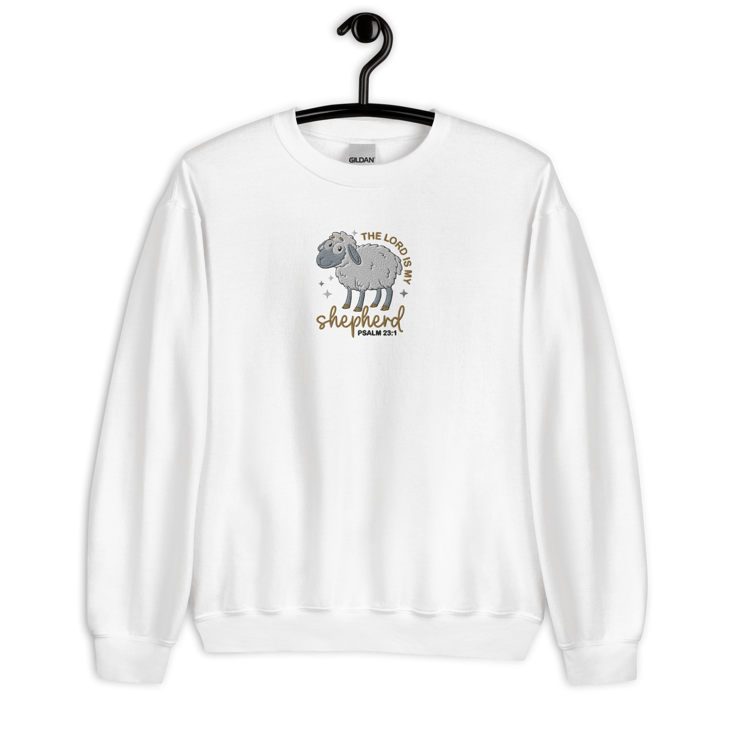 The Lord is My Shepherd Embroidered Sweatshirt - Psalm 23:1