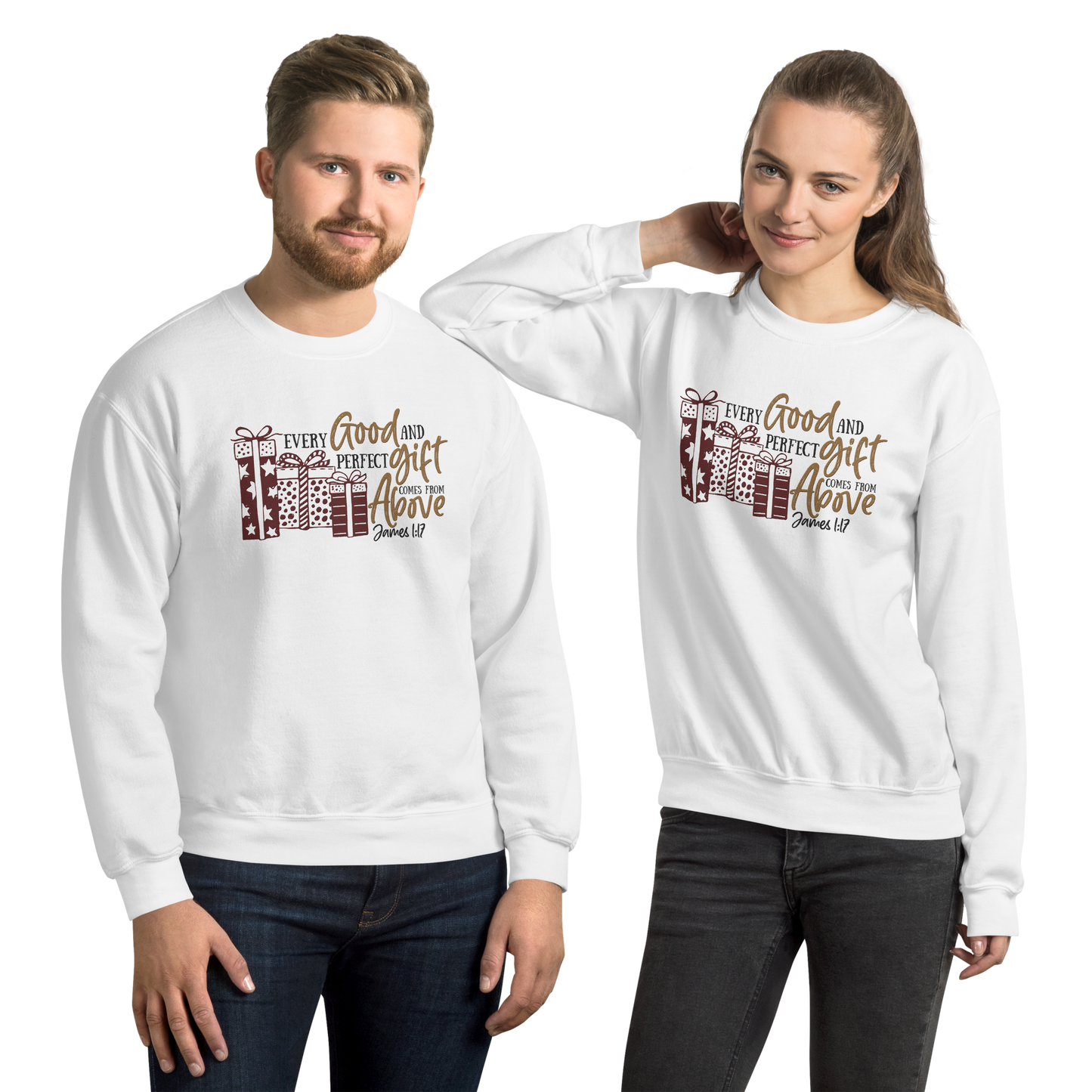 Every Good and Perfect Gift Comes From Above Embroidered Sweatshirt