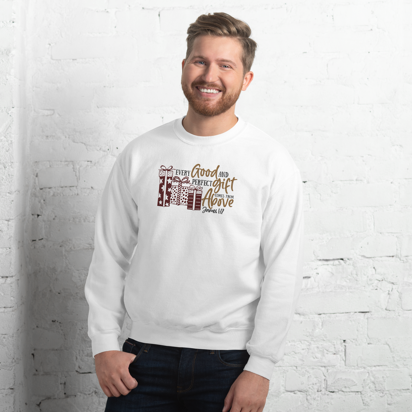 Every Good and Perfect Gift Comes From Above Embroidered Sweatshirt