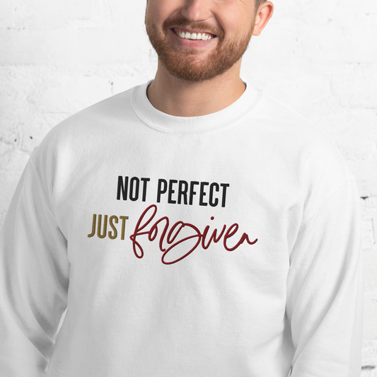 Not Perfect just Forgiven Embroidered Sweatshirt