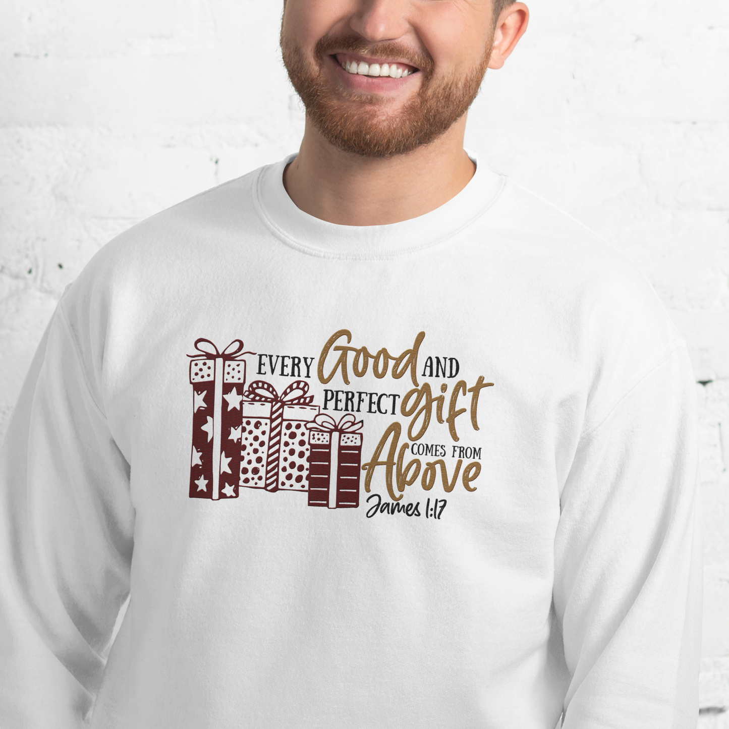 Every Good and Perfect Gift Comes From Above Embroidered Sweatshirt