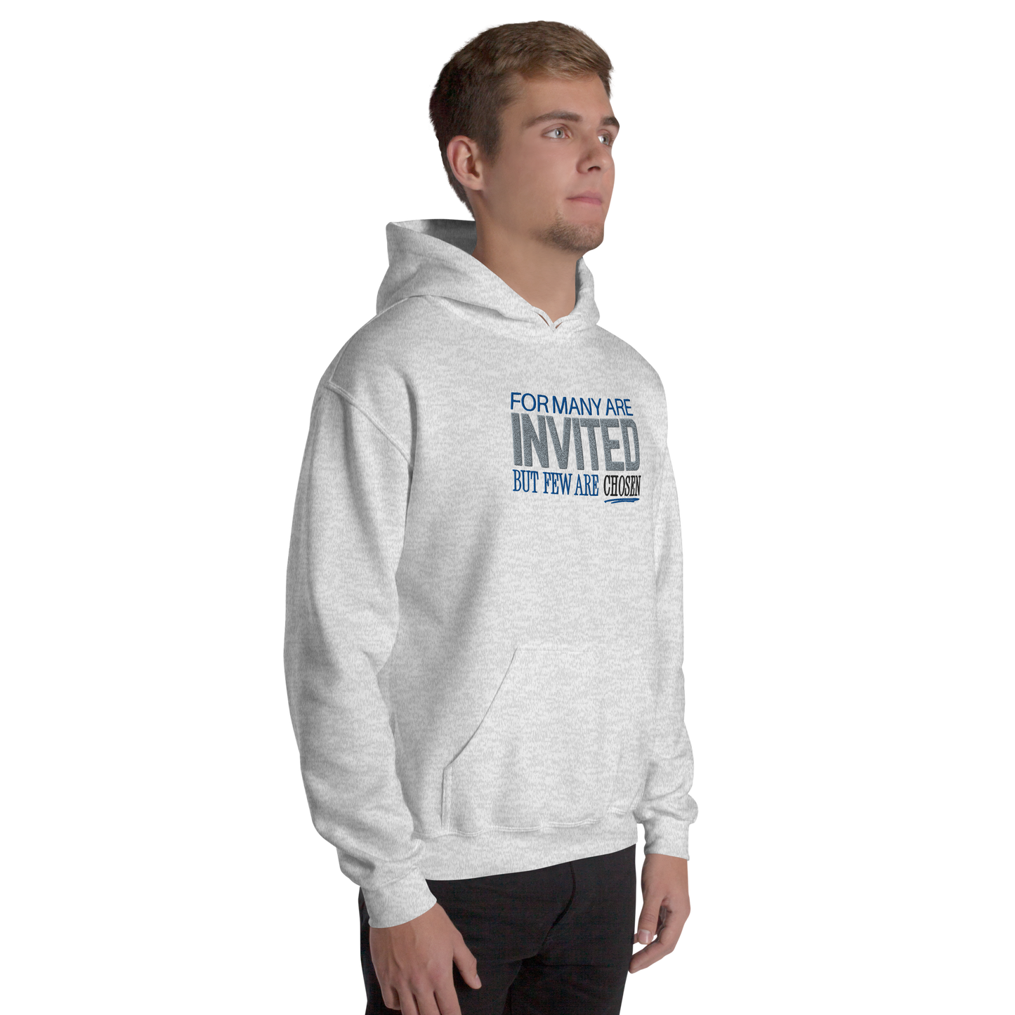 For Many Are Invited But Few Are Chosen Embroidered Hoodie