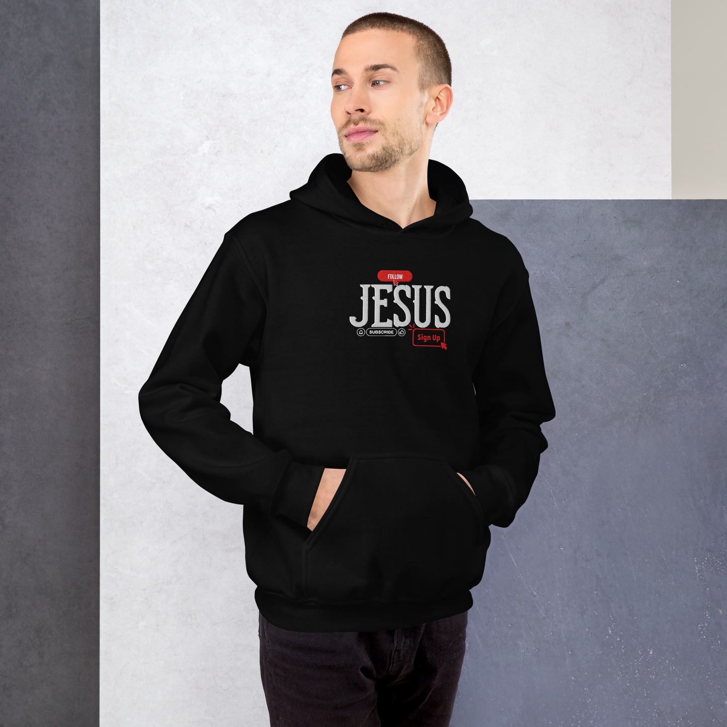 Follow Jesus Embroidered Hoodie