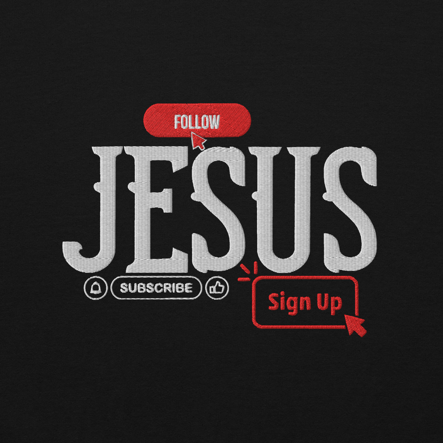 Follow Jesus Embroidered Hoodie