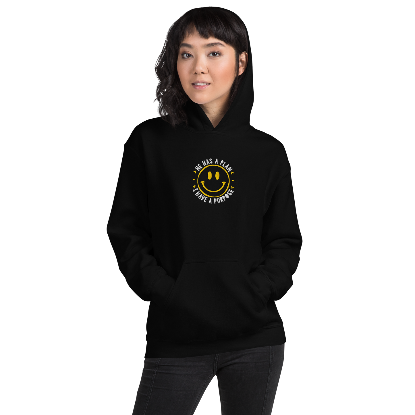 He Has a Plan I Have a Purpose Embroidered Hoodie