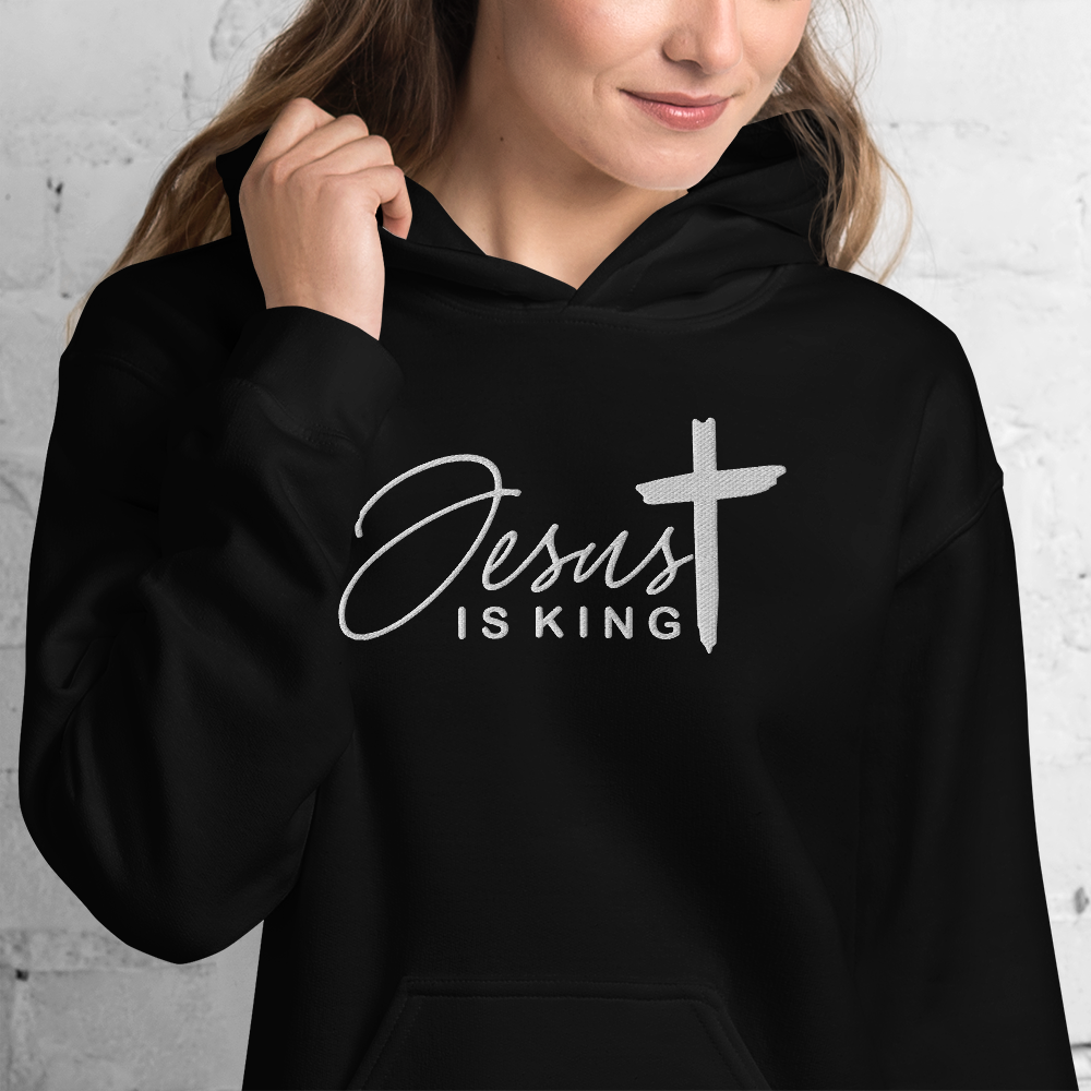 Jesus is King Embroidered Hoodie