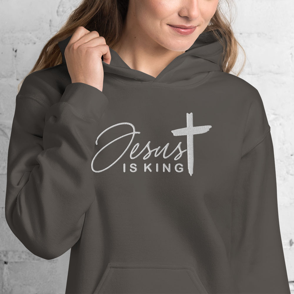 Jesus is King Embroidered Hoodie