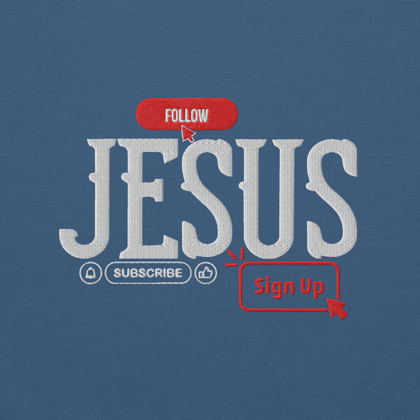 Follow Jesus Embroidered Hoodie