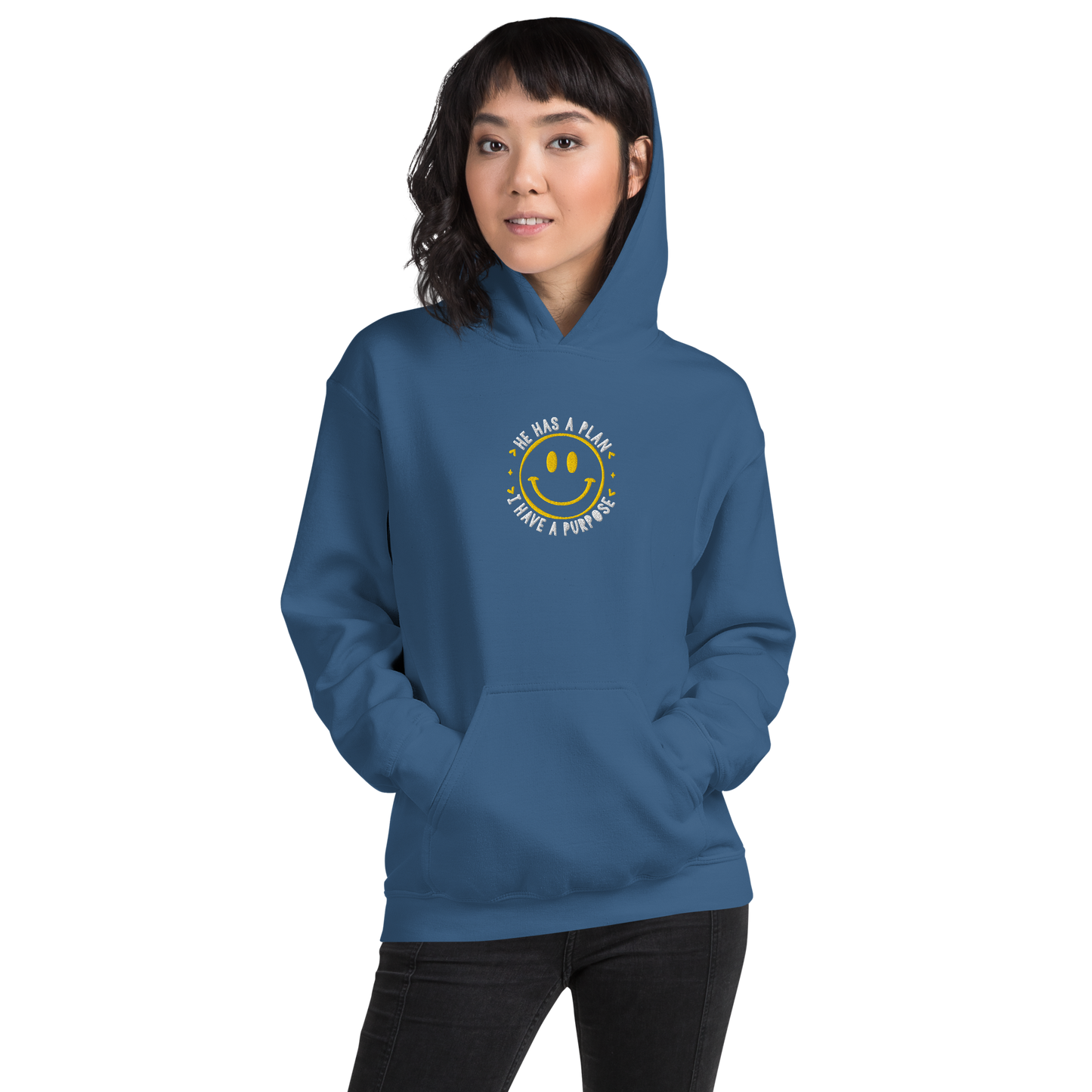 He Has a Plan I Have a Purpose Embroidered Hoodie