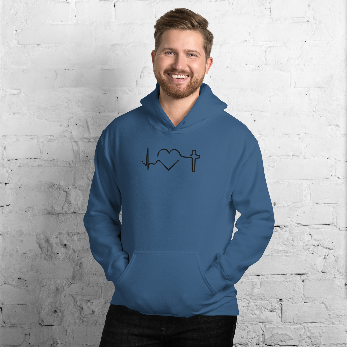 Heartbeat of Faith Embroidered Hoodie