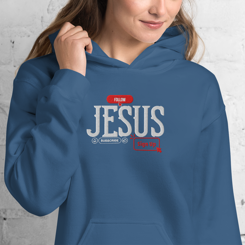 Follow Jesus Embroidered Hoodie