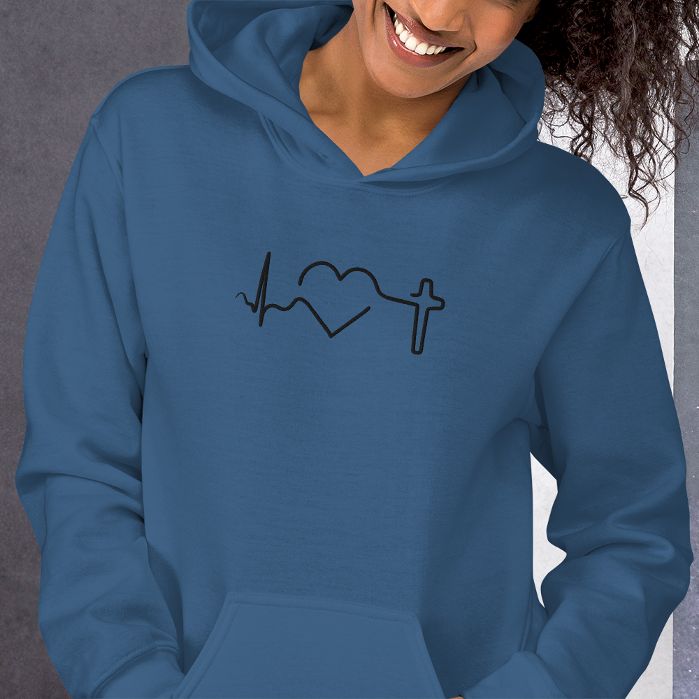 Heartbeat of Faith Embroidered Hoodie