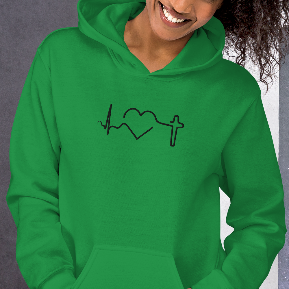 Heartbeat of Faith Embroidered Hoodie