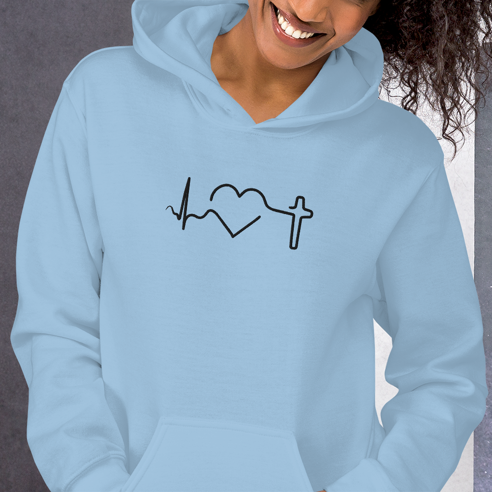 Heartbeat of Faith Embroidered Hoodie