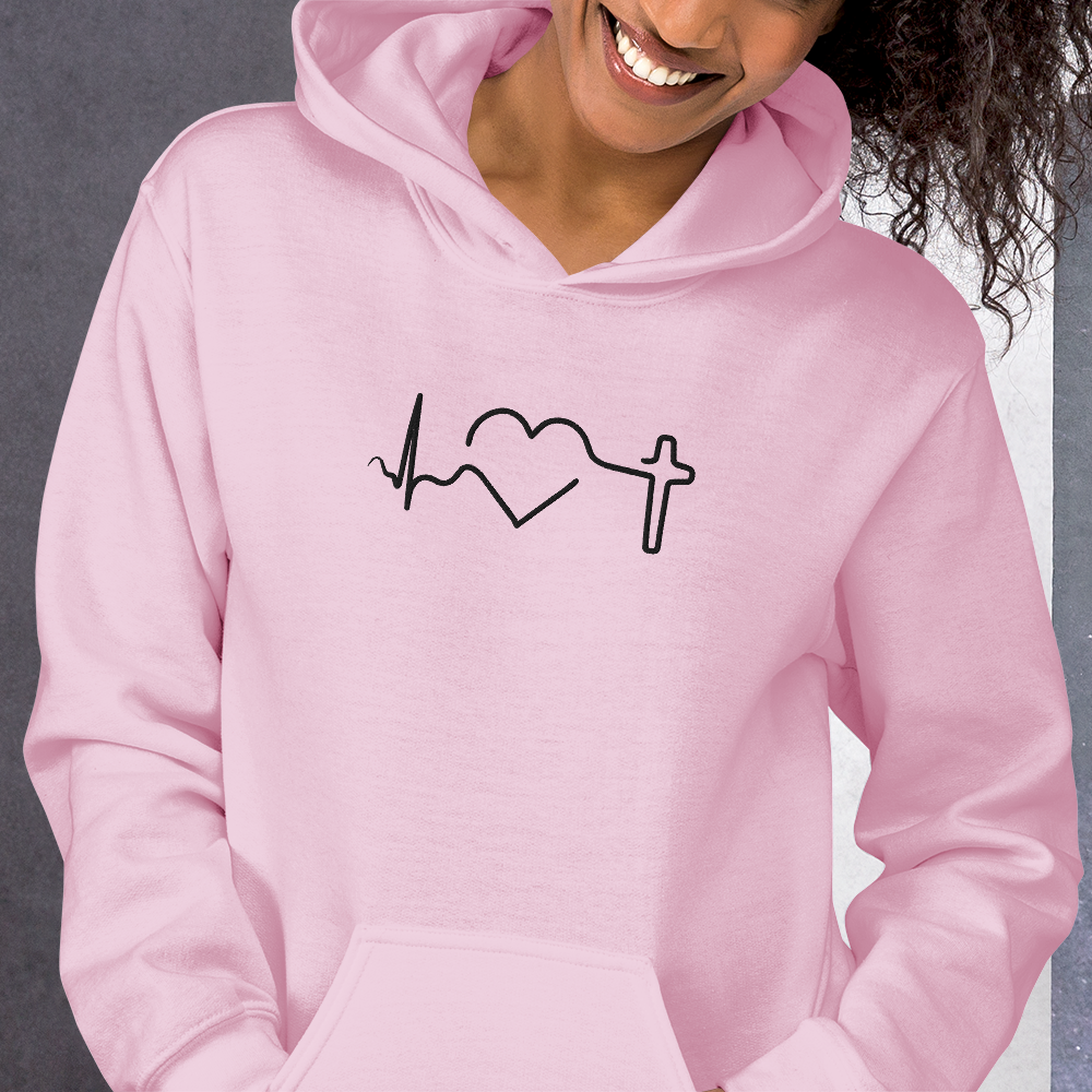 Heartbeat of Faith Embroidered Hoodie