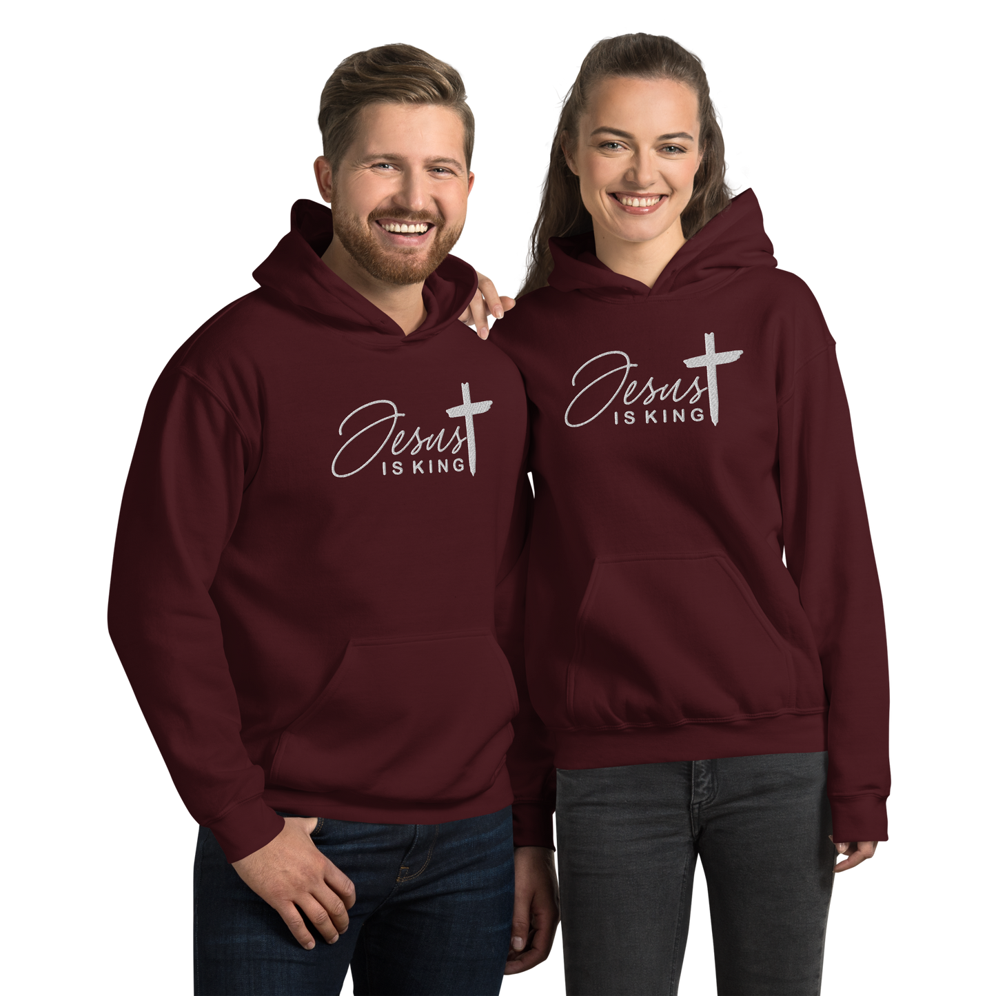 Jesus is King Embroidered Hoodie