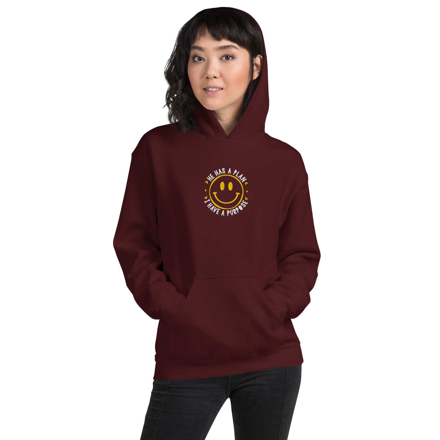 He Has a Plan I Have a Purpose Embroidered Hoodie