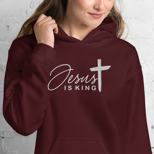 Jesus is King Embroidered Hoodie