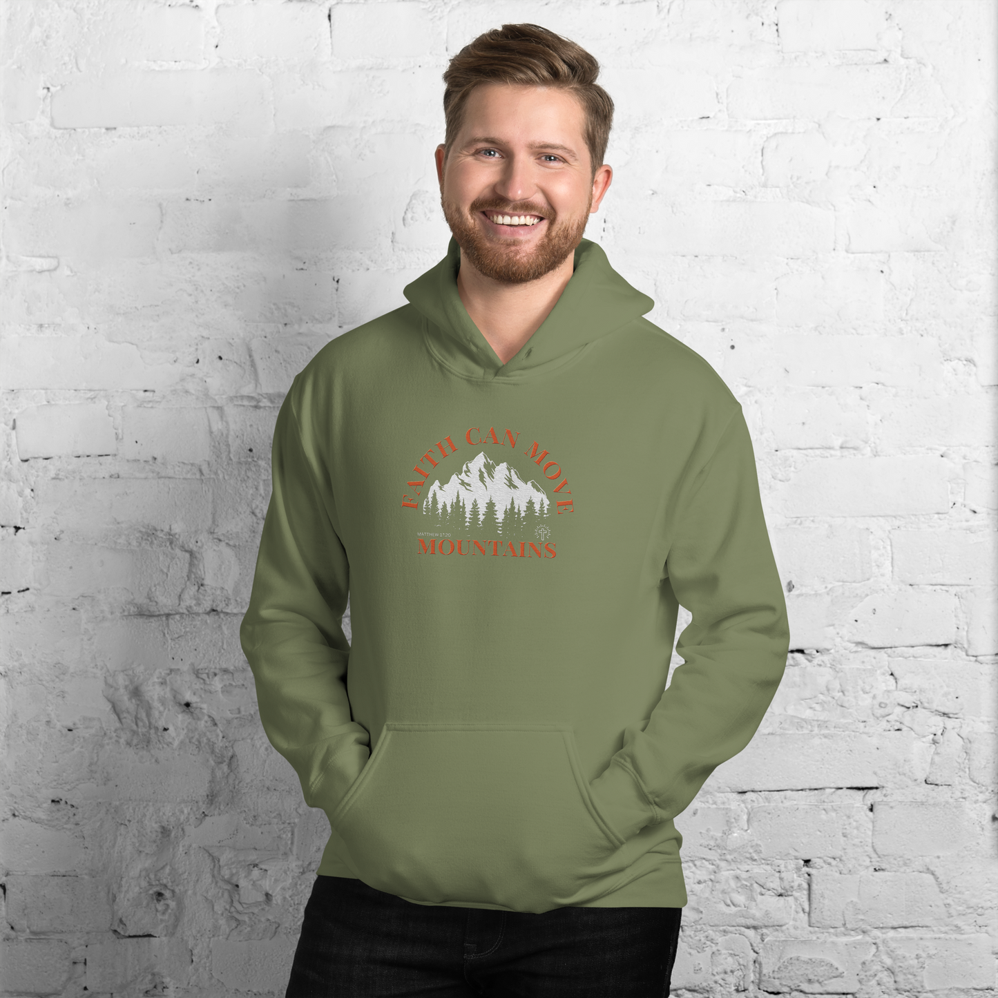 Faith Can Move Mountains Embroidered Hoodie