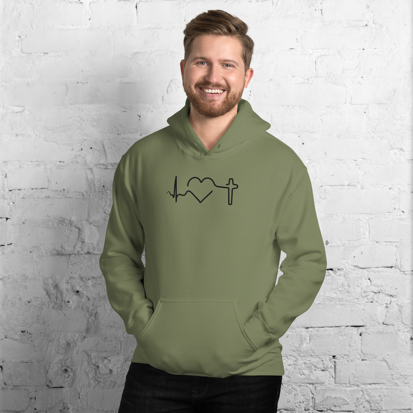 Heartbeat of Faith Embroidered Hoodie