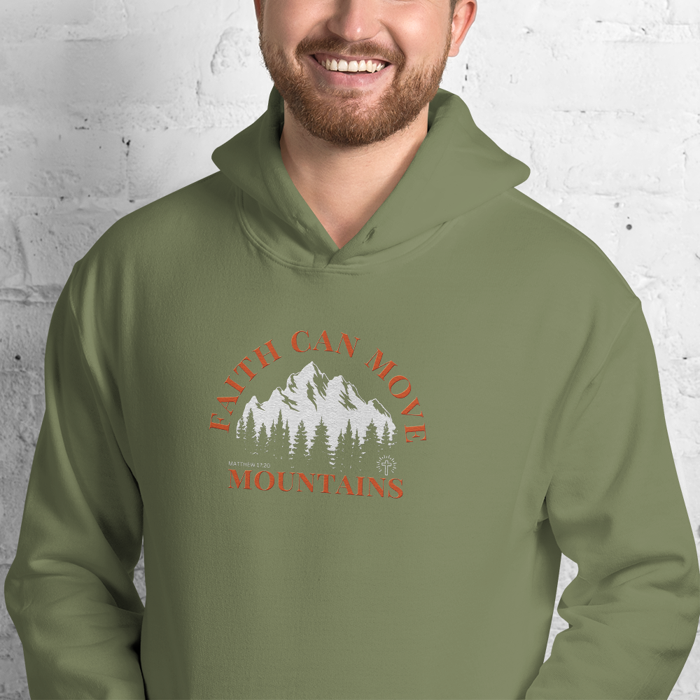 Faith Can Move Mountains Embroidered Hoodie