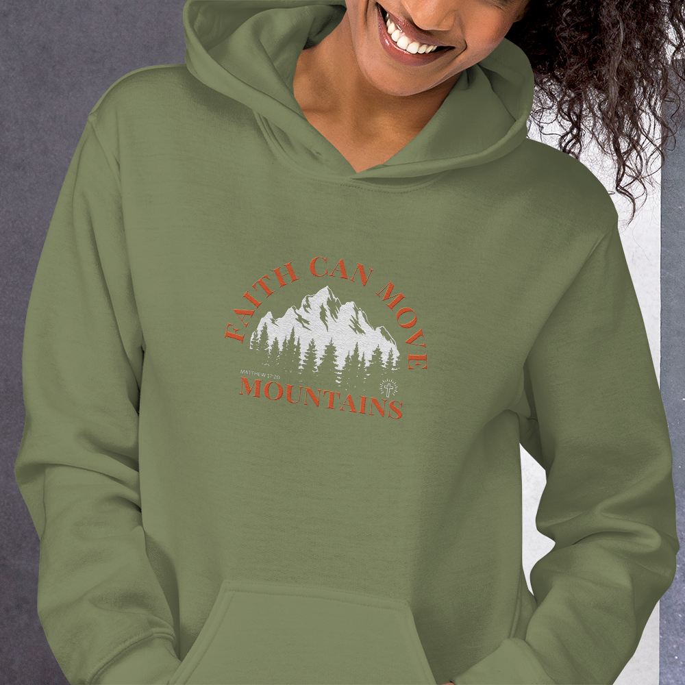 Faith Can Move Mountains Embroidered Hoodie