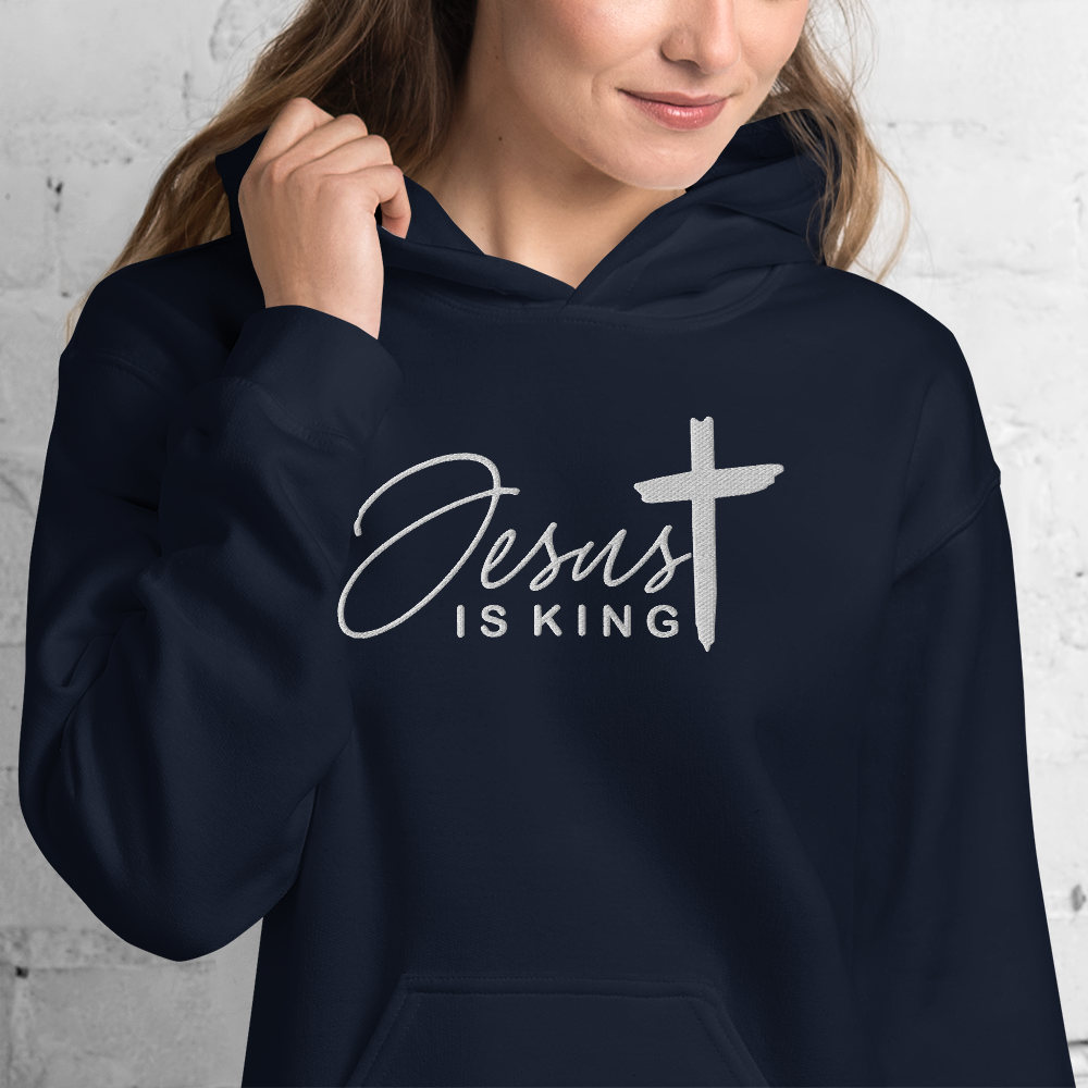 Jesus is King Embroidered Hoodie