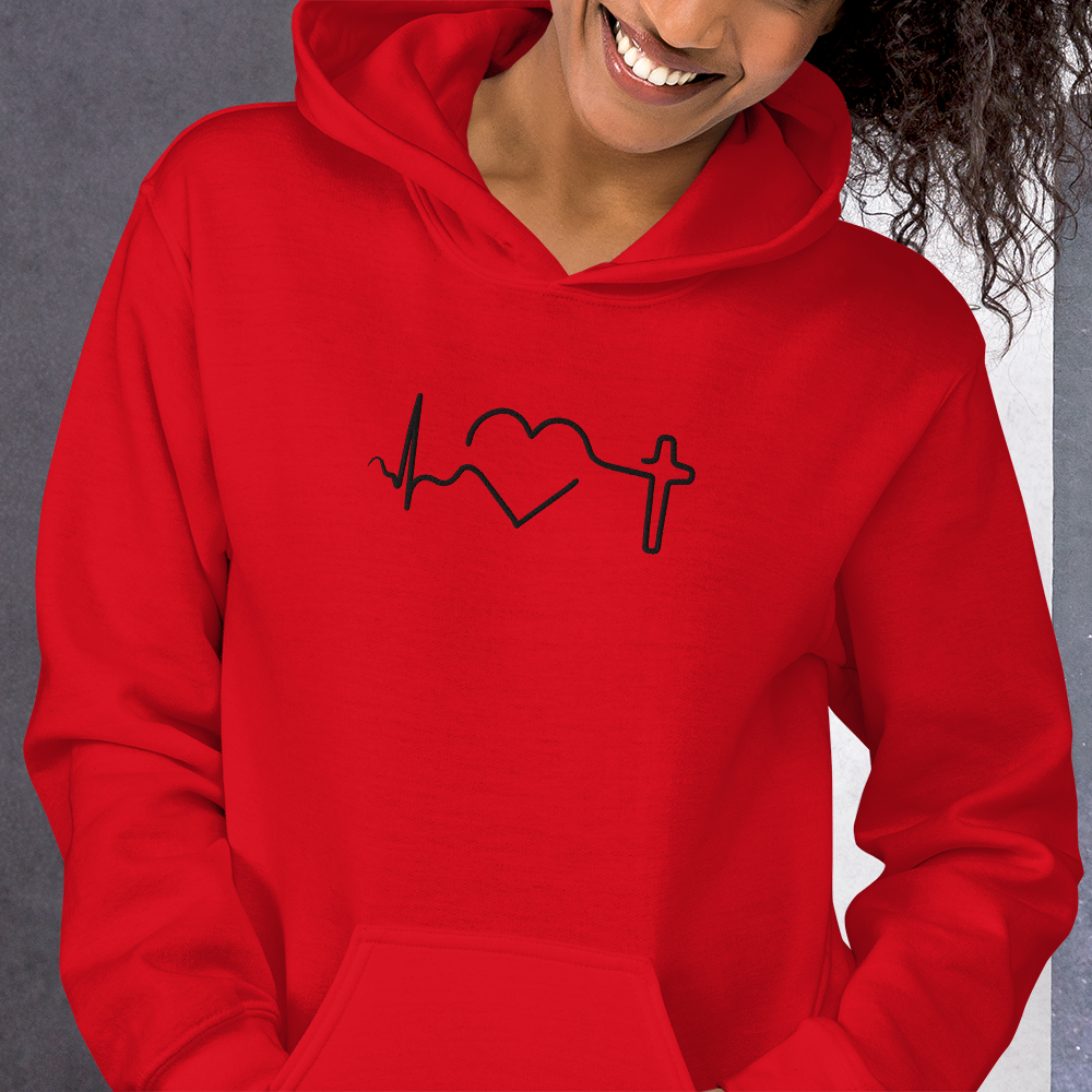 Heartbeat of Faith Embroidered Hoodie