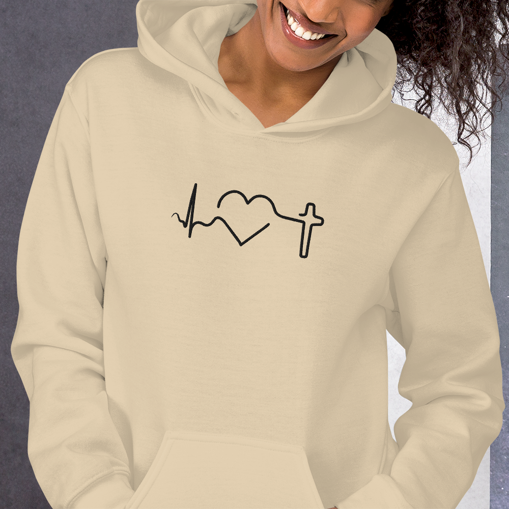 Heartbeat of Faith Embroidered Hoodie