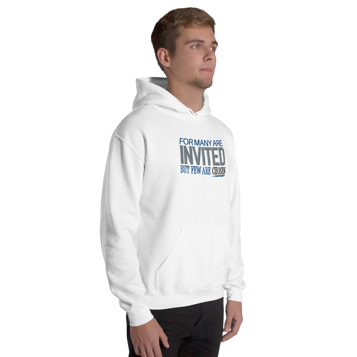 For Many Are Invited But Few Are Chosen Embroidered Hoodie