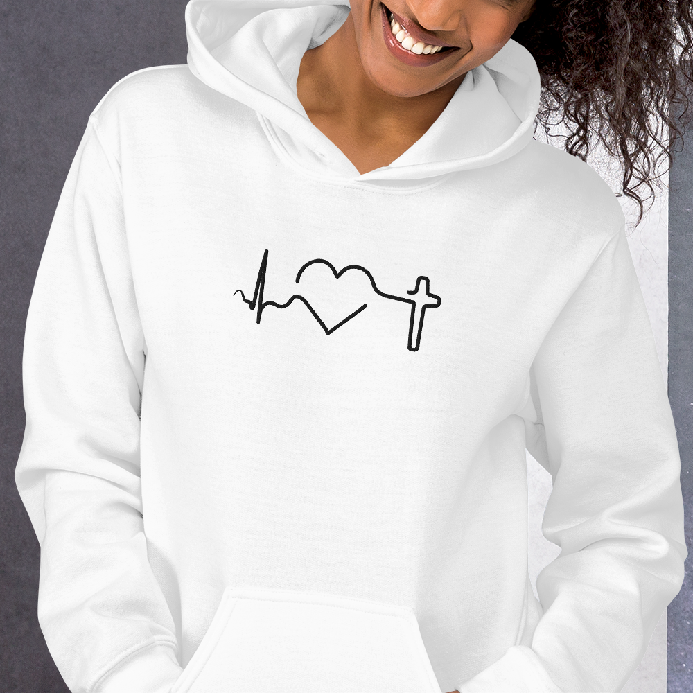 Heartbeat of Faith Embroidered Hoodie